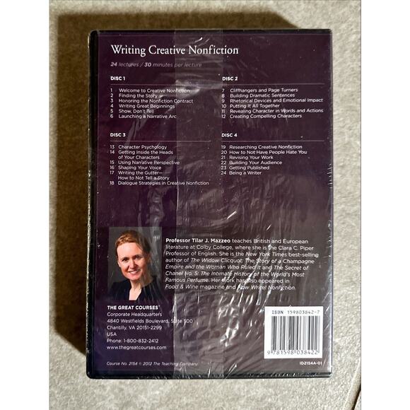 The Great Courses Writing Creative Nonfiction Course Guidebook and 4 DVD Set New - Picture 2 of 2